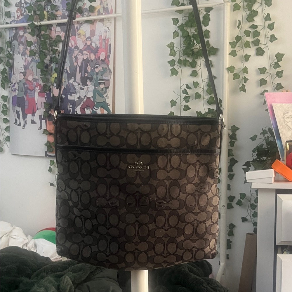 Coach Black and Gray Signature Tote